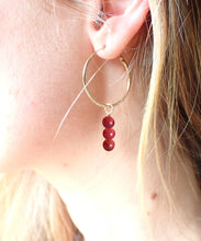 Charger l'image dans la galerie, Boucles d'oreilles Léa - Jaspe Rouge