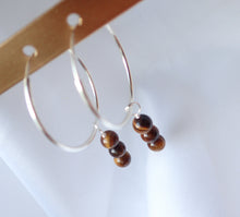 Charger l'image dans la galerie, Boucles d'oreilles Léa - Oeil de Tigre