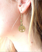 Charger l'image dans la galerie, Boucles d'oreilles Arbre de vie CITRINE - Joie / Bonheur
