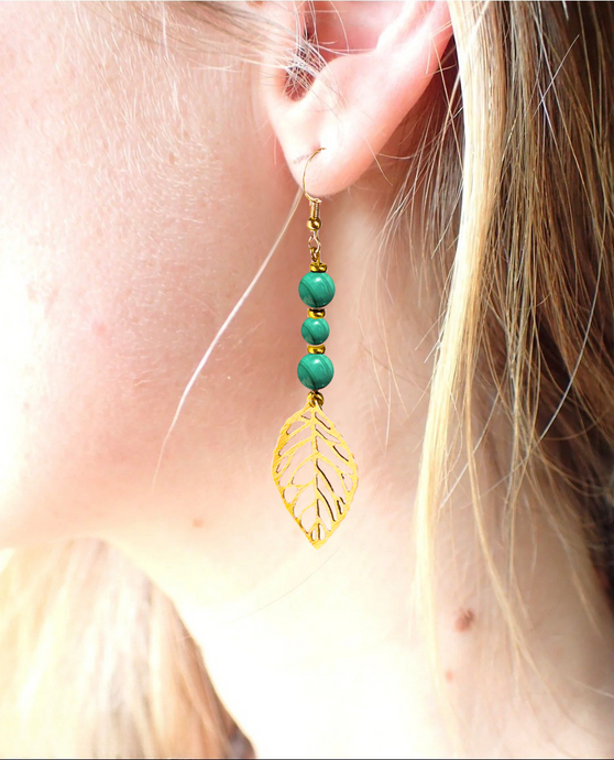 Boucles d'oreilles Zoé  MALACHITE - Protection / Réconfort