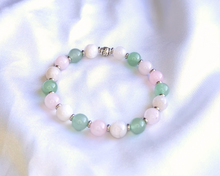 Charger l'image dans la galerie, Bracelet Anti-Acne Aventurine Verte, Pierre de Lune et Quartz Rose
