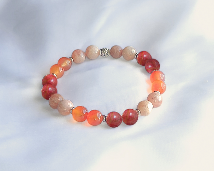 Bracelet Libido Pierre du Soleil Cornaline et Jaspe Rouge
