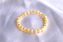 Charger l&#39;image dans la galerie, Bracelet jade jaune 6 mm et séparateurs dorées
