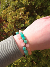 Charger l'image dans la galerie, Bracelets d’Amitié Duo Vagues d'amitié – Quartz Rose &amp; Amazonite | Énergie et Harmonie

