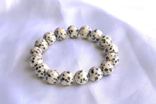 Charger l'image dans la galerie, bracelet jaspe dalmatien 10 mm
