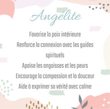 Charger l'image dans la galerie, Angélite
Favorise la paix intérieure
Renforce la connexion avec les guides spirituels
Apaise les angoisses et les peurs
Encourage la compassion et la douceur
Aide à exprimer sa vérité avec calme
