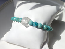 Charger l'image dans la galerie, Bracelet Amazonite et Cristal de Roche - Lithothérapie, Apaisement et Harmonie Mademoiselle Moana
