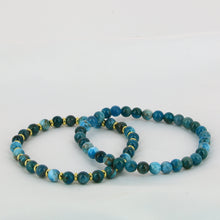Charger l&#39;image dans la galerie, Bracelet Apatite Inspiration Expression de Soi en 6mm avec separateur
