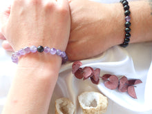Charger l'image dans la galerie, Bracelet Duo Protection en Obsidienne et Améthyste pour Couples

