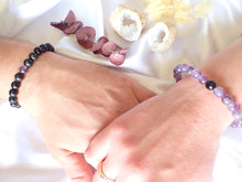 Charger l'image dans la galerie, Bracelet Duo Protection en Obsidienne et Améthyste – Force et Sérénité pour Couples
