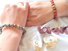 Charger l'image dans la galerie, Bracelet Duo Stimulation en Jaspe Dalmatien et Jaspe Rouge pour Couples
