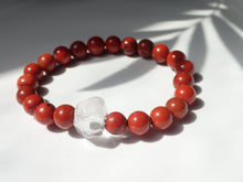 Charger l'image dans la galerie, Bracelet Jaspe Rouge et Cristal de Roche - Lithothérapie, Énergie et Vitalité
