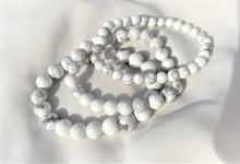 Charger l&#39;image dans la galerie, trois bracelets howlite calme serenite 10mm 8mm 6mm
