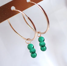 Charger l'image dans la galerie, Boucles d'oreilles Léa - Malachite
