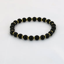Charger l'image dans la galerie, bracelet obsidienne separateurs dores
