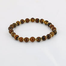 Charger l&#39;image dans la galerie, bracelet oeil de tigre separateur doree
