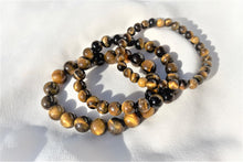 Charger l&#39;image dans la galerie, trois bracelet oeil de tigre protection 10mm 8mm 6mm
